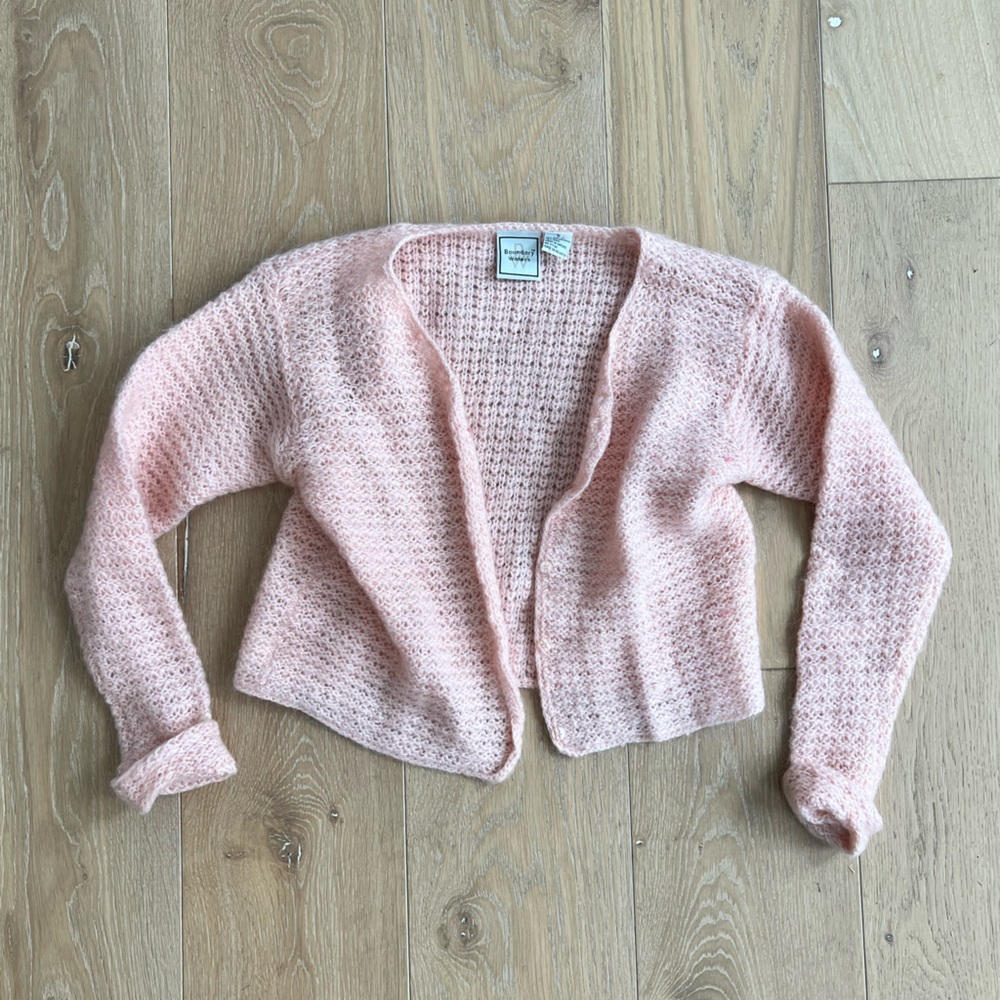 Vintage Boundary Waters Women's Peach Open-Front Cardigan Sweater